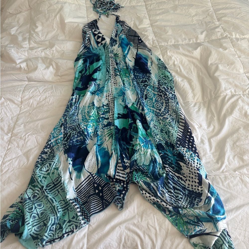 RR Hawaii Resort Multiway Dress One Size Rayon Halter Convertible Beach Cover Up